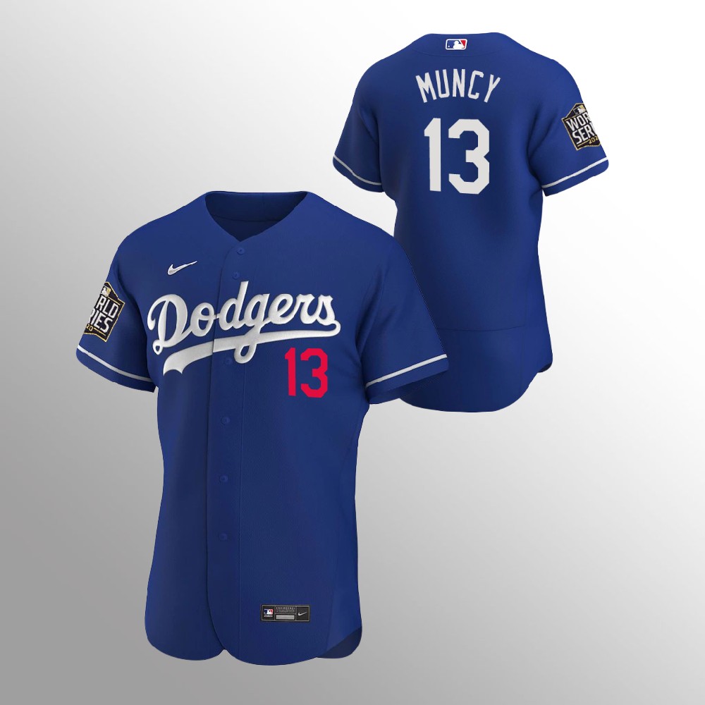 Men's Los Angeles Dodgers #13 Max Muncy Blue 2020 World Series Bound stitched Jersey